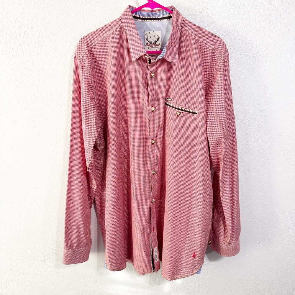 Stockerpoint  Men's red white Button Down Shirt xxl German